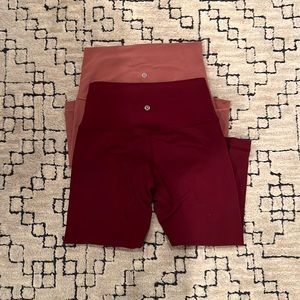 LULULemon Bike shorts and Leggings size 8